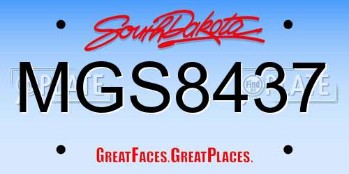 MGS8437 South Dakota License Plate