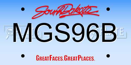 MGS96B South Dakota License Plate