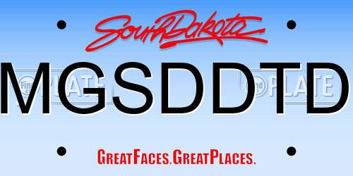 MGSDDTD South Dakota License Plate