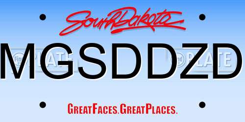 MGSDDZD South Dakota License Plate