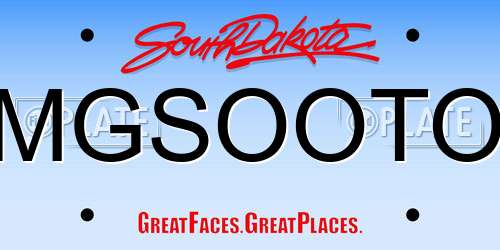 MGSOOTO South Dakota License Plate