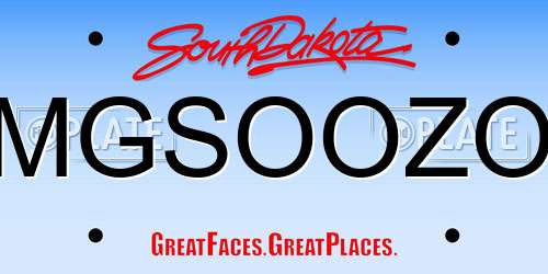 MGSOOZO South Dakota License Plate