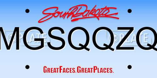 MGSQQZQ South Dakota License Plate