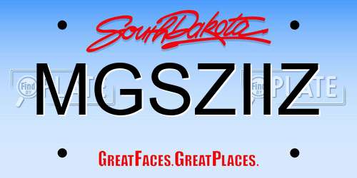 MGSZIIZ South Dakota License Plate