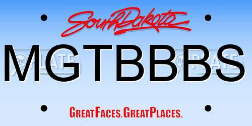 MGTBBBS South Dakota License Plate