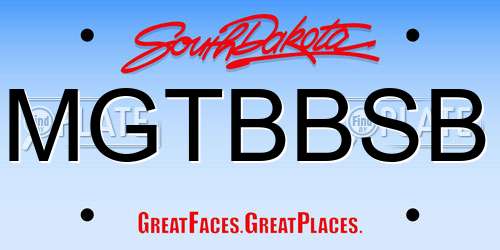 MGTBBSB South Dakota License Plate