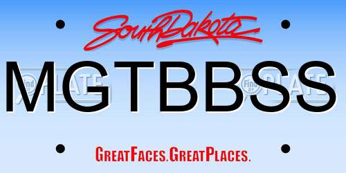 MGTBBSS South Dakota License Plate
