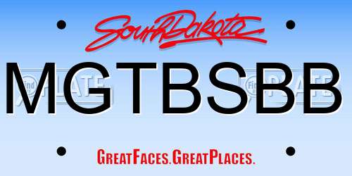 MGTBSBB South Dakota License Plate
