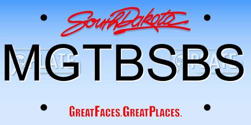 MGTBSBS South Dakota License Plate