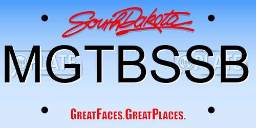 MGTBSSB South Dakota License Plate
