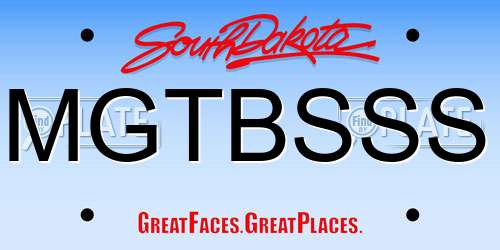 MGTBSSS South Dakota License Plate