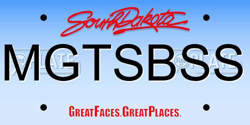 MGTSBSS South Dakota License Plate