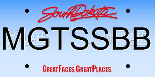 MGTSSBB South Dakota License Plate