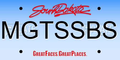 MGTSSBS South Dakota License Plate