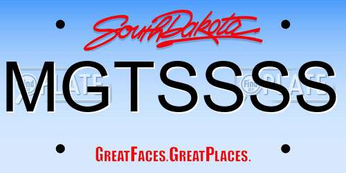 MGTSSSS South Dakota License Plate