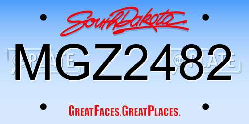 MGZ2482 South Dakota License Plate