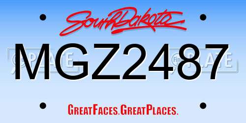 MGZ2487 South Dakota License Plate