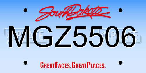MGZ5506 South Dakota License Plate