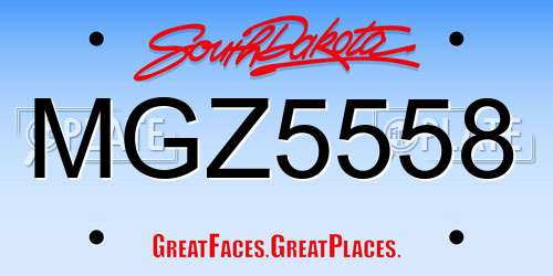 MGZ5558 South Dakota License Plate