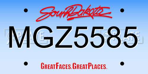 MGZ5585 South Dakota License Plate