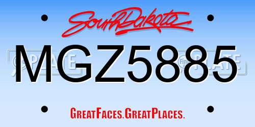 MGZ5885 South Dakota License Plate