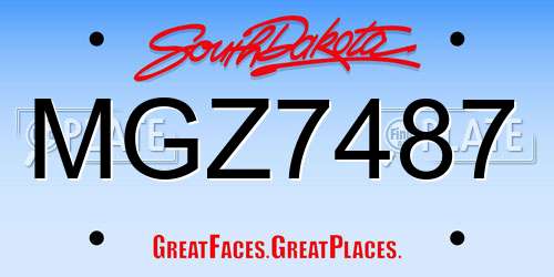 MGZ7487 South Dakota License Plate