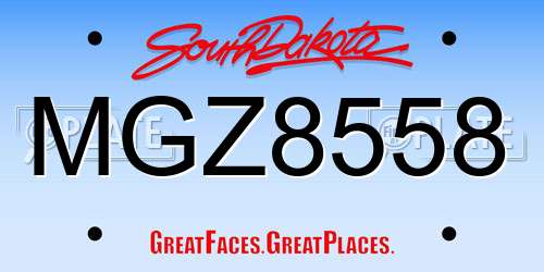 MGZ8558 South Dakota License Plate