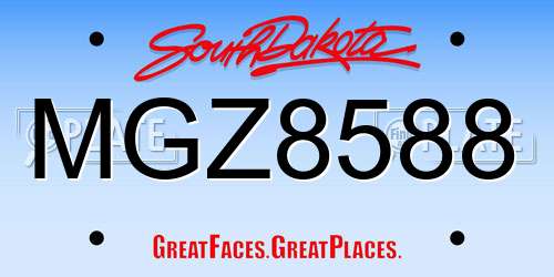 MGZ8588 South Dakota License Plate