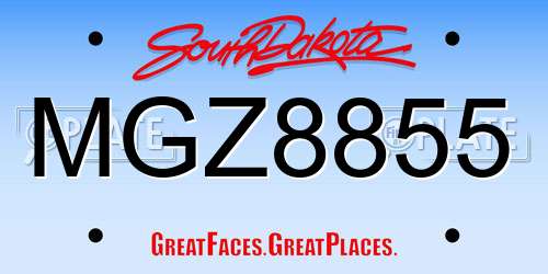 MGZ8855 South Dakota License Plate