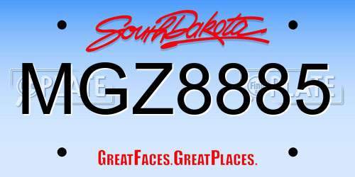 MGZ8885 South Dakota License Plate