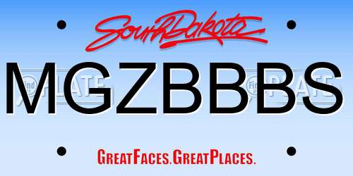 MGZBBBS South Dakota License Plate