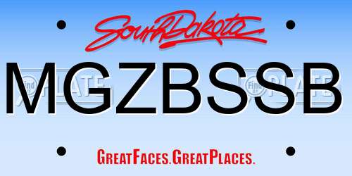 MGZBSSB South Dakota License Plate