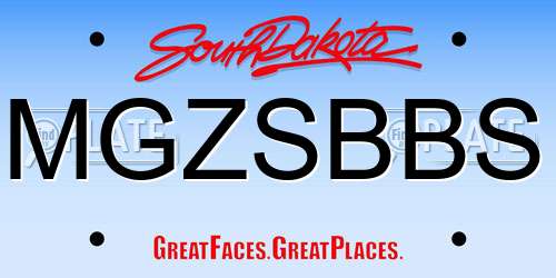 MGZSBBS South Dakota License Plate