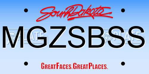 MGZSBSS South Dakota License Plate