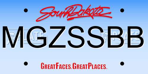 MGZSSBB South Dakota License Plate