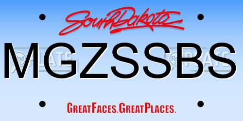 MGZSSBS South Dakota License Plate