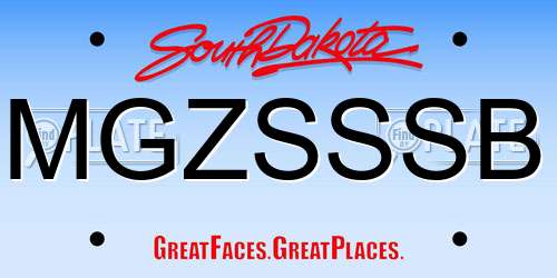 MGZSSSB South Dakota License Plate
