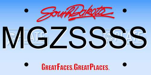 MGZSSSS South Dakota License Plate