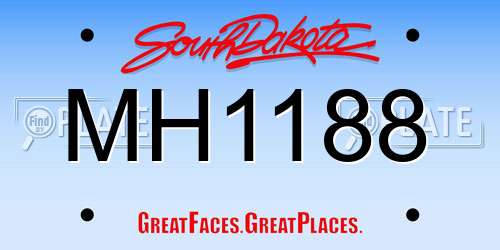 MH1188 South Dakota License Plate