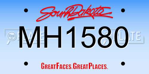 MH1580 South Dakota License Plate