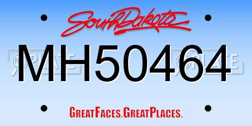 MH50464 South Dakota License Plate