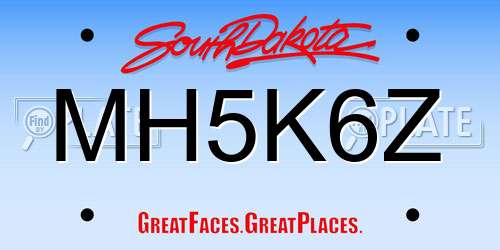 MH5K6Z South Dakota License Plate