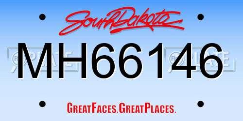 MH66146 South Dakota License Plate