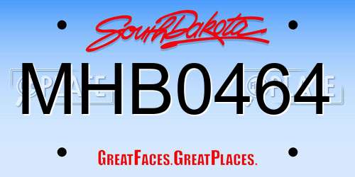 MHB0464 South Dakota License Plate