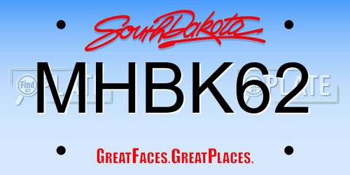 MHBK62 South Dakota License Plate