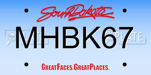 MHBK67 South Dakota License Plate