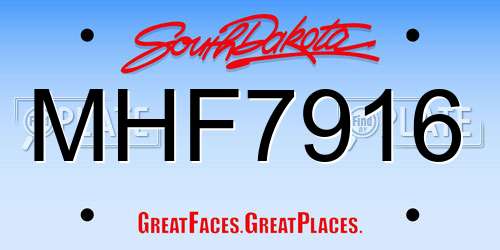 MHF7916 South Dakota License Plate
