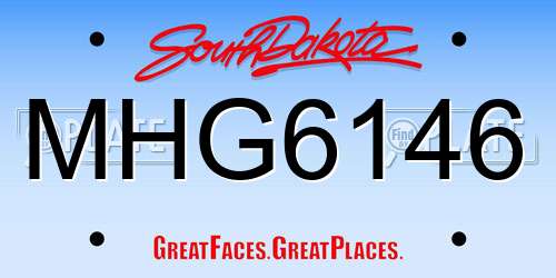 MHG6146 South Dakota License Plate
