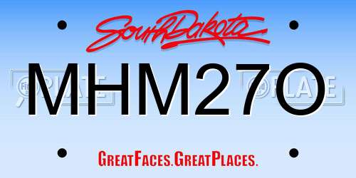 MHM27O South Dakota License Plate