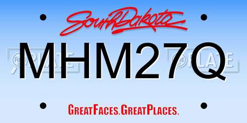 MHM27Q South Dakota License Plate